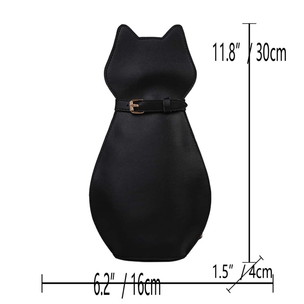 Cat supplies Bag crossbody kitten purse black backpack mini gold collar travel - Picture 8 of 8